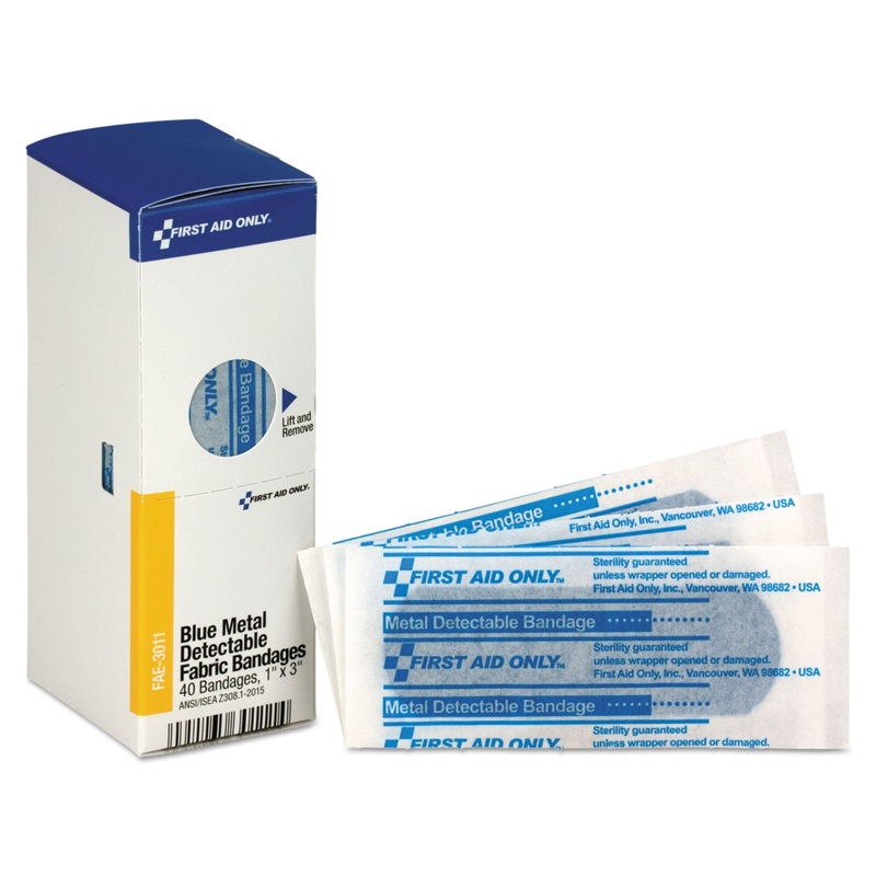 Refill F/smartcompliance Gen Cabinet, Blue Metal Detectable Bandages,1×3,40/bx