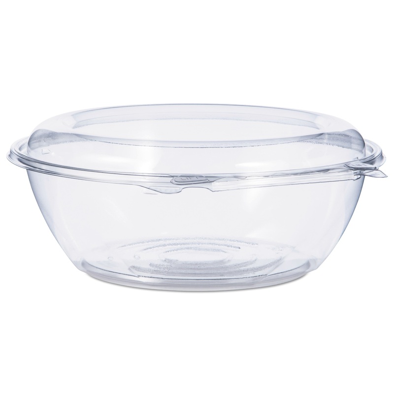 TAMPER-RESISTANT, TAMPER-EVIDENT BOWLS WITH DOME LID, 48 OZ, CLEAR, 100/CARTON