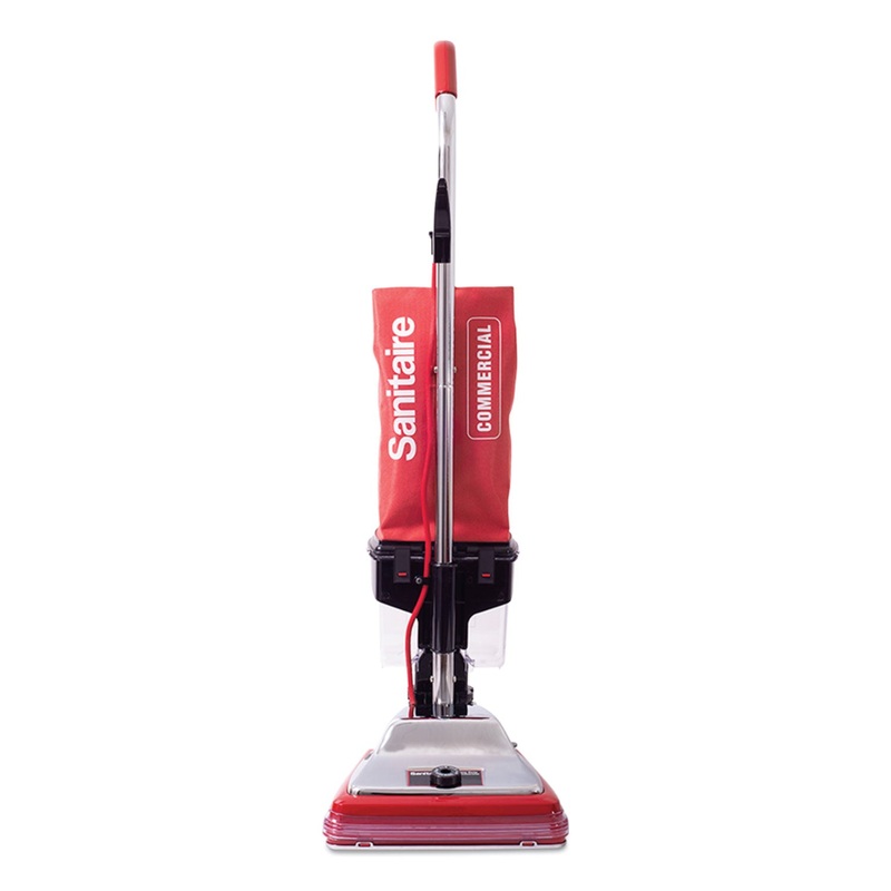 TRADITION UPRIGHT VACUUM WITH DUST CUP, 7 AMP, 12″ PATH, RED/STEEL