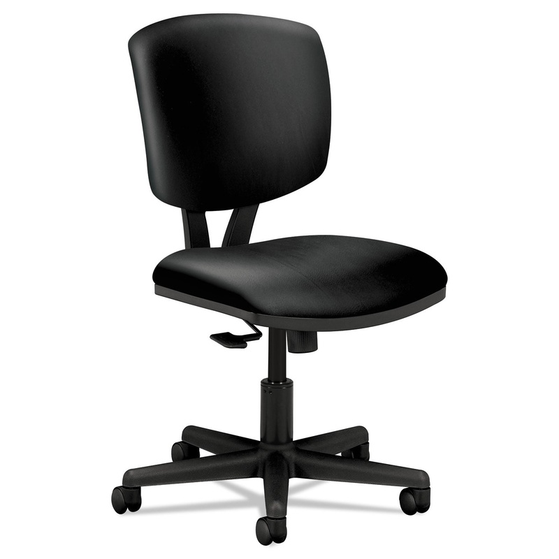 VOLT SERIES LEATHER TASK CHAIR WITH SYNCHRO-TILT, SUPPORTS UP TO 250 LBS., BLACK SEAT/BLACK BACK, BLACK BASE