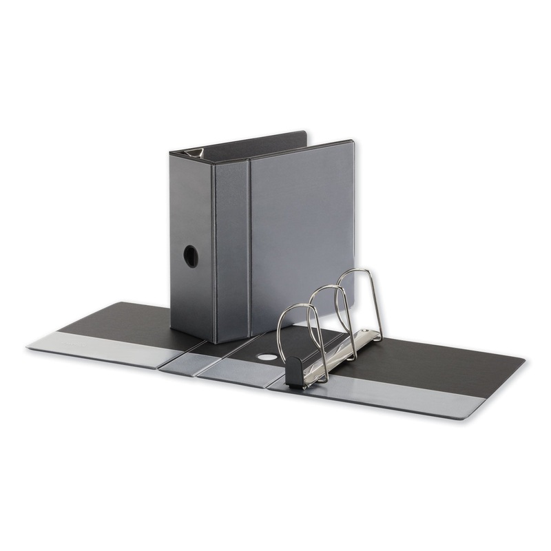 DELUXE EASY-TO-OPEN D-RING VIEW BINDER, 3 RINGS, 5″ CAPACITY, 11 X 8.5, BLACK