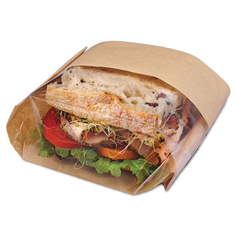 DUBL VIEW SANDWICH BAGS, 2.35 MIL, 9.5″ X 2.75″, NATURAL BROWN, 500/CARTON