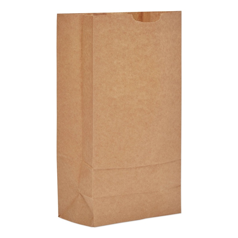 GROCERY PAPER BAGS, 35 LBS CAPACITY, #10, 6.31″W X 4.19″D X 13.38″H, KRAFT, 500 BAGS