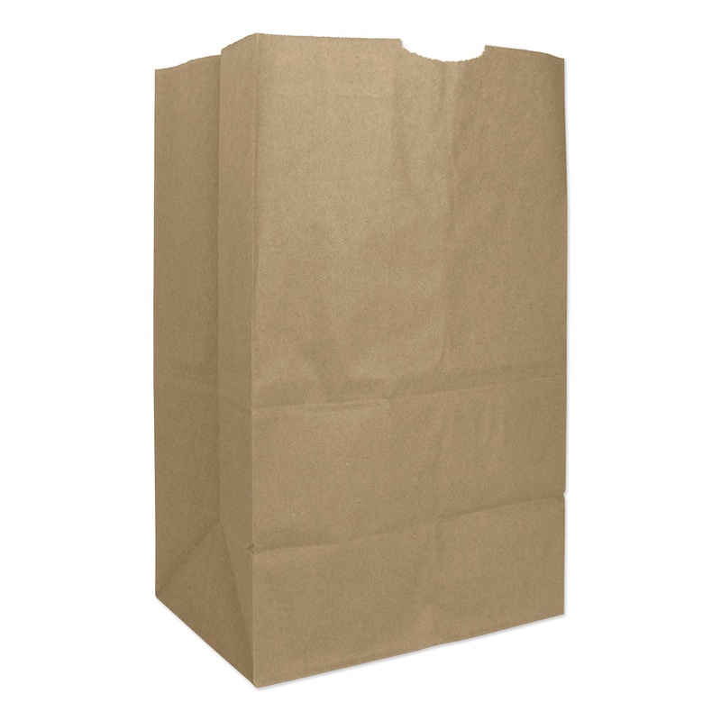 GROCERY PAPER BAGS, 50 LBS CAPACITY, #20 SQUAT, 8.25″W X 5.94″D X 13.38″H, KRAFT, 500 BAGS