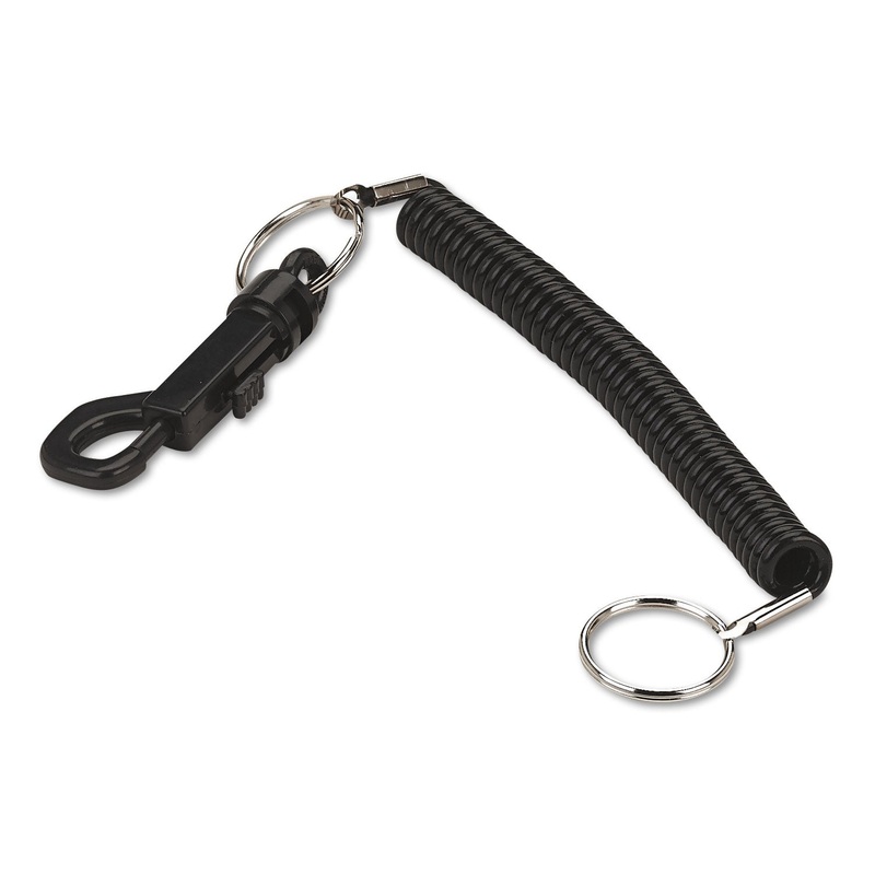 Key Coil Chain ‘n Clip Wearable Key Organizer,flexible Coil, Black