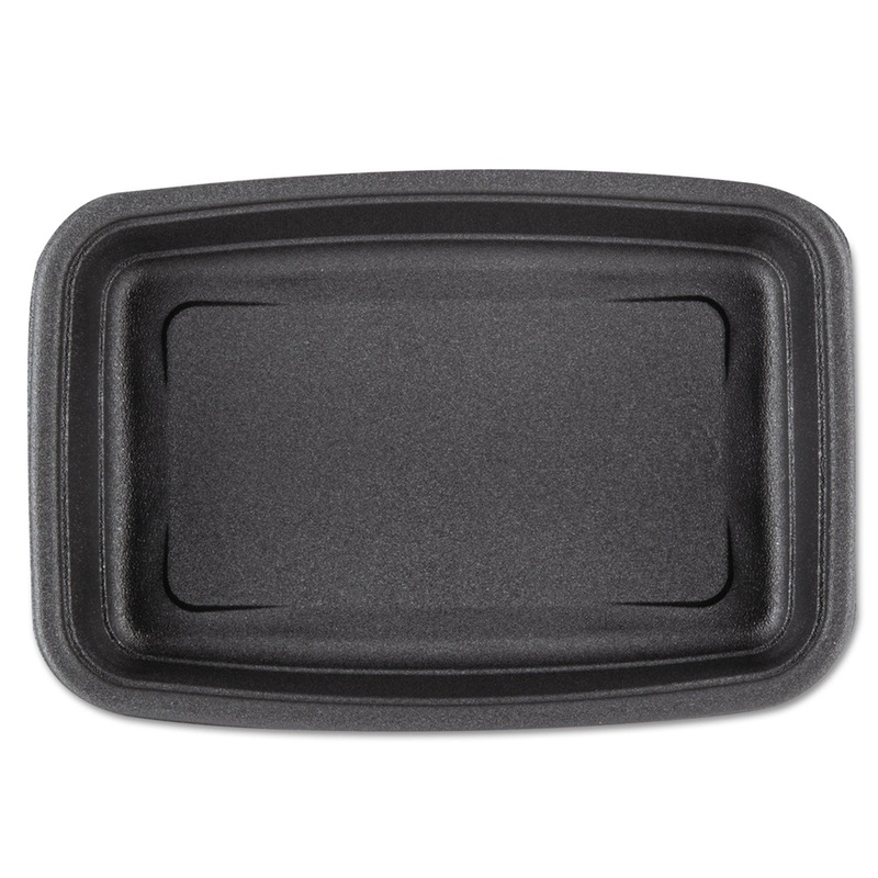 Microwave-Safe Containers 24oz Plastic Black, 8-3/4×6-1/8×1-1/2, 75/bg 4 Bg/ct