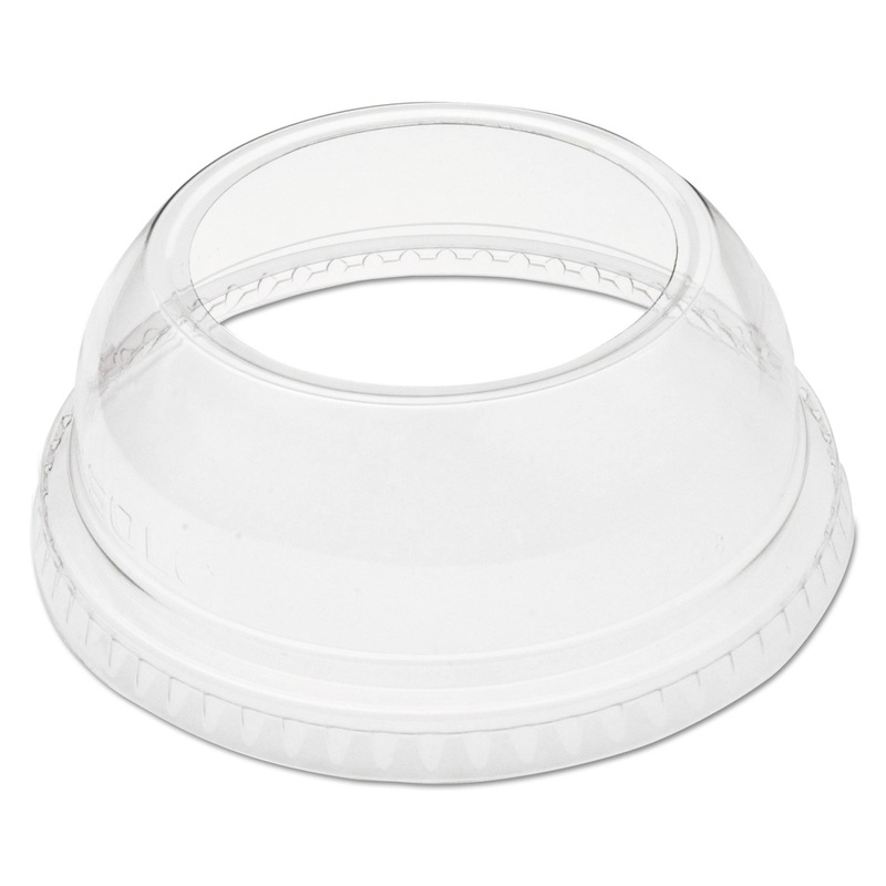 Open-Top Dome Lid For 9-22 Oz Plastic Cups, Clear, 1.9″dia Hole, 1000/carton