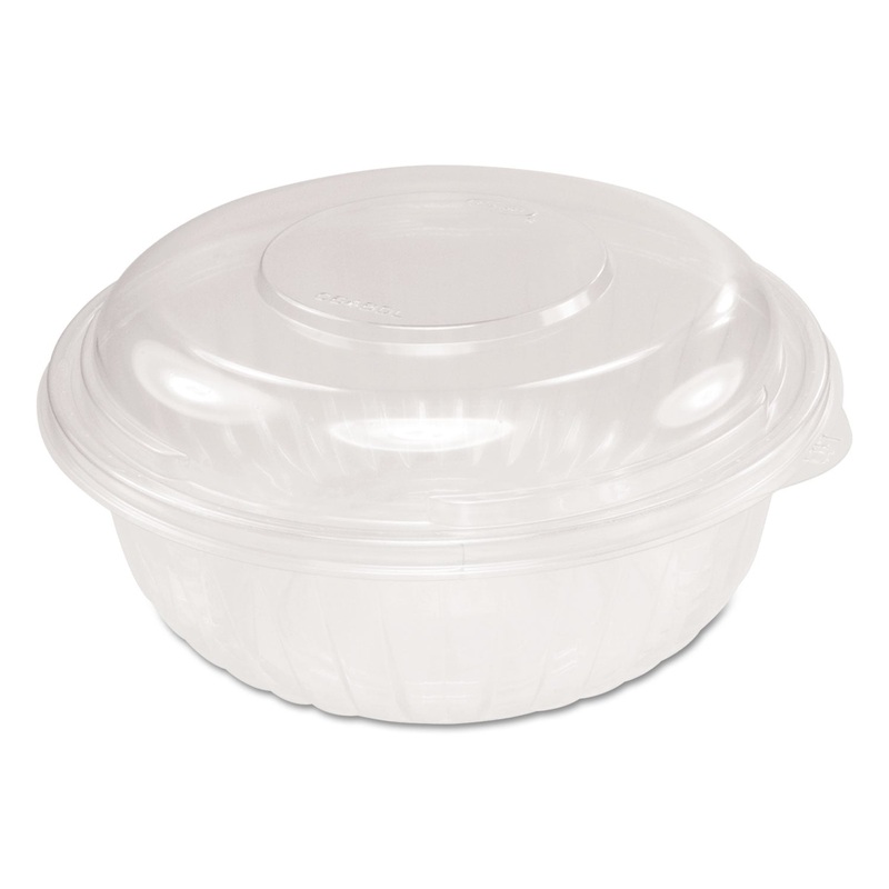 Presentabowls Bowl/lid Combo-Paks, 32 Oz, Clear, 63/pack, 4 Pack/carton