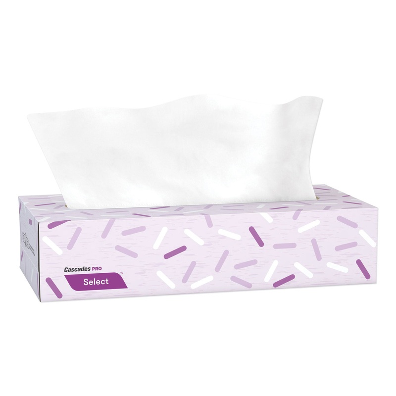 SELECT FLAT BOX FACIAL TISSUE, 2-PLY, WHITE, 100 SHEETS/BOX, 30 BOXES/CARTON