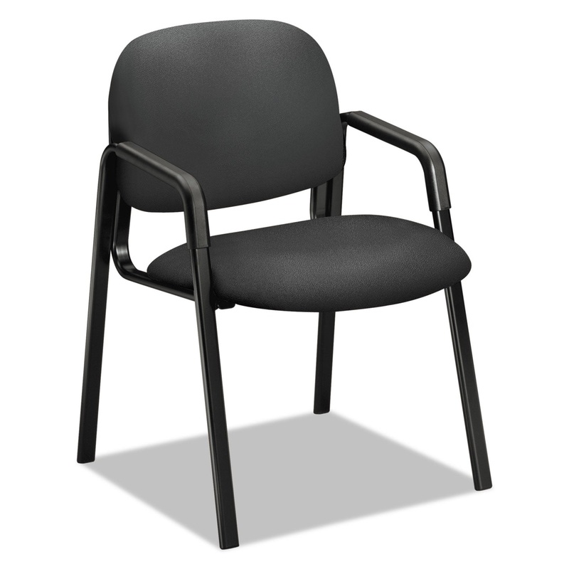 SOLUTIONS SEATING 4000 SERIES LEG BASE GUEST CHAIR, 23.5″ X 24.5″ X 32″, IRON ORE SEAT, IRON ORE BACK, BLACK BASE