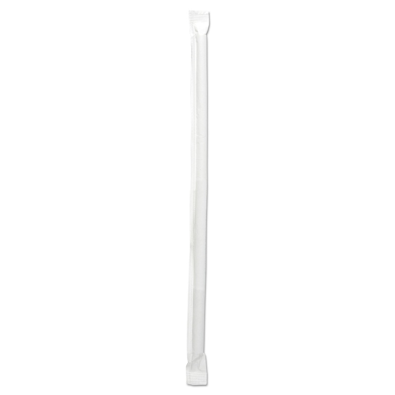 WRAPPED JUMBO STRAWS, 7 3/4″, CLEAR, 12000/CARTON