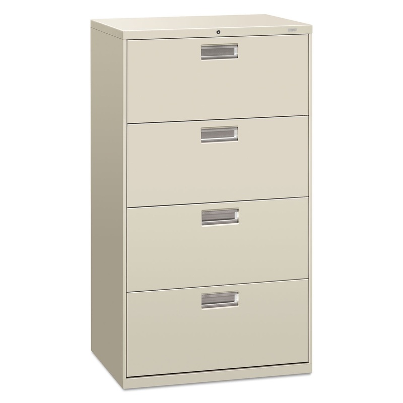 600 SERIES FOUR-DRAWER LATERAL FILE, 30W X 18D X 52.5H, LIGHT GRAY