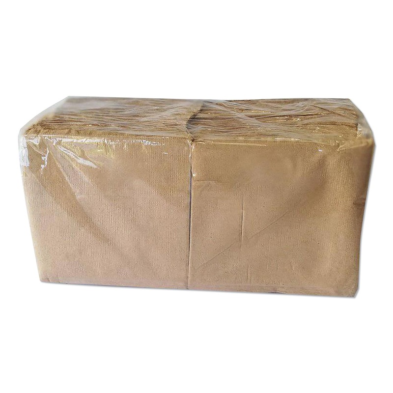 BEVERAGE NAPKINS, 1-PLY, 9.5″ X 9.5″, KRAFT, 500/PACK, 8 PACKS/CARTON