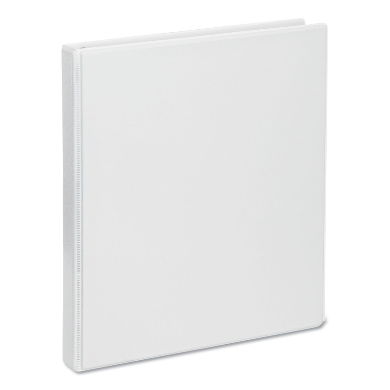 DELUXE ROUND RING VIEW BINDER, 3 RINGS, 0.5″ CAPACITY, 11 X 8.5, WHITE