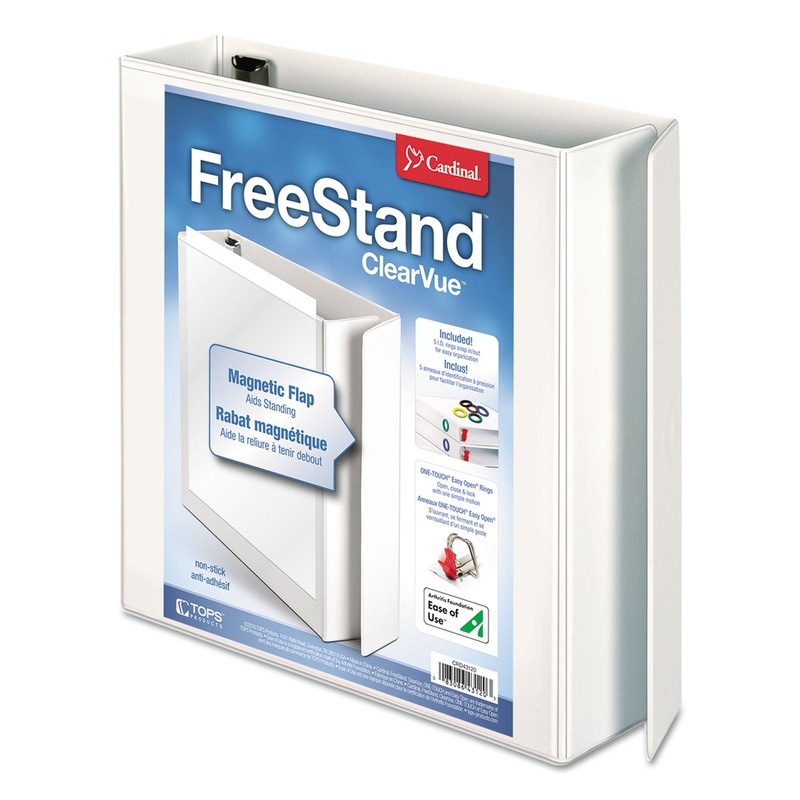 FREESTAND EASY OPEN LOCKING SLANT-D RING BINDER, 3 RINGS, 2″ CAPACITY, 11 X 8.5, WHITE
