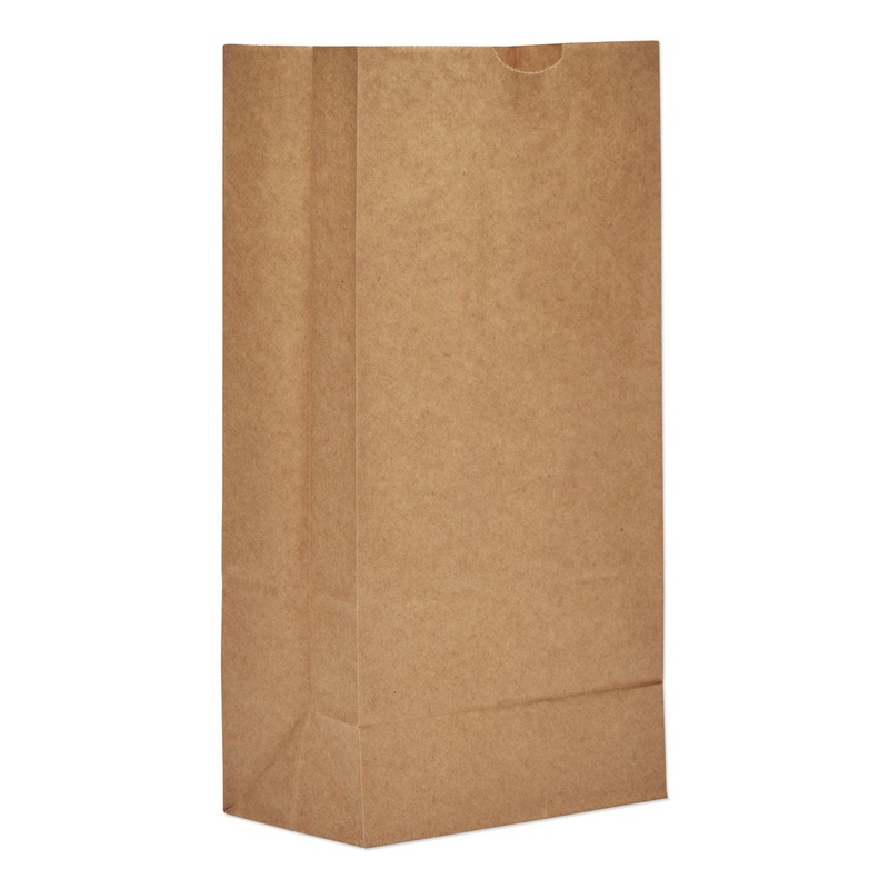 GROCERY PAPER BAGS, 57 LBS CAPACITY, #8, 6.13″W X 4.17″D X 12.44″H, KRAFT, 500 BAGS
