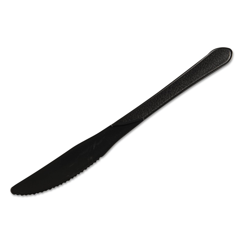 Heavyweight Cutlery, Knives, 7 1/4″, Polypropylene, Black, 1000/carton