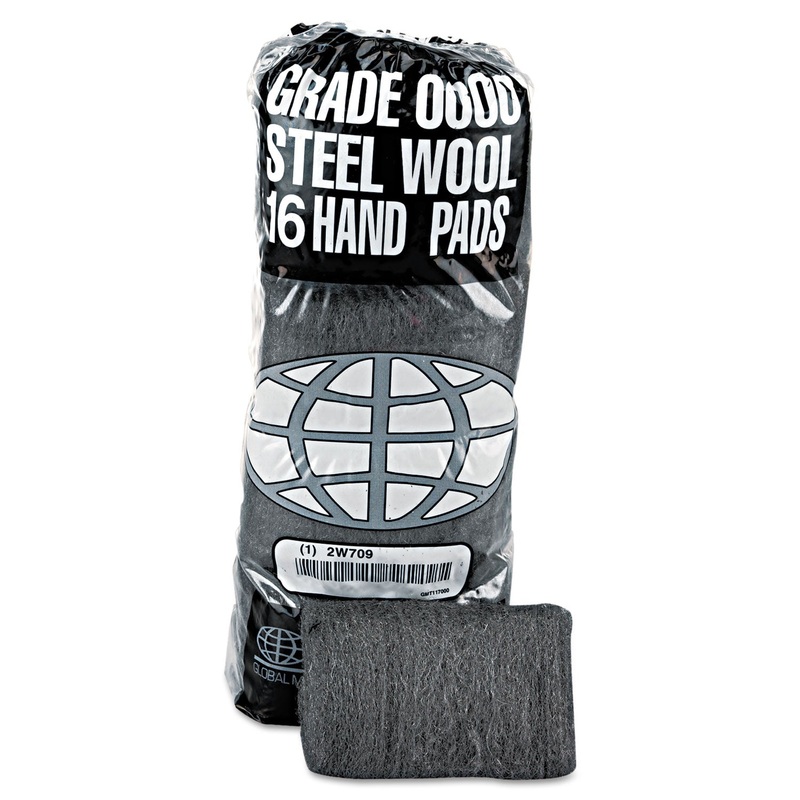 Industrial-Quality Steel Wool Hand Pad, #0 Fine, 16/pk, 12 Pk/ct