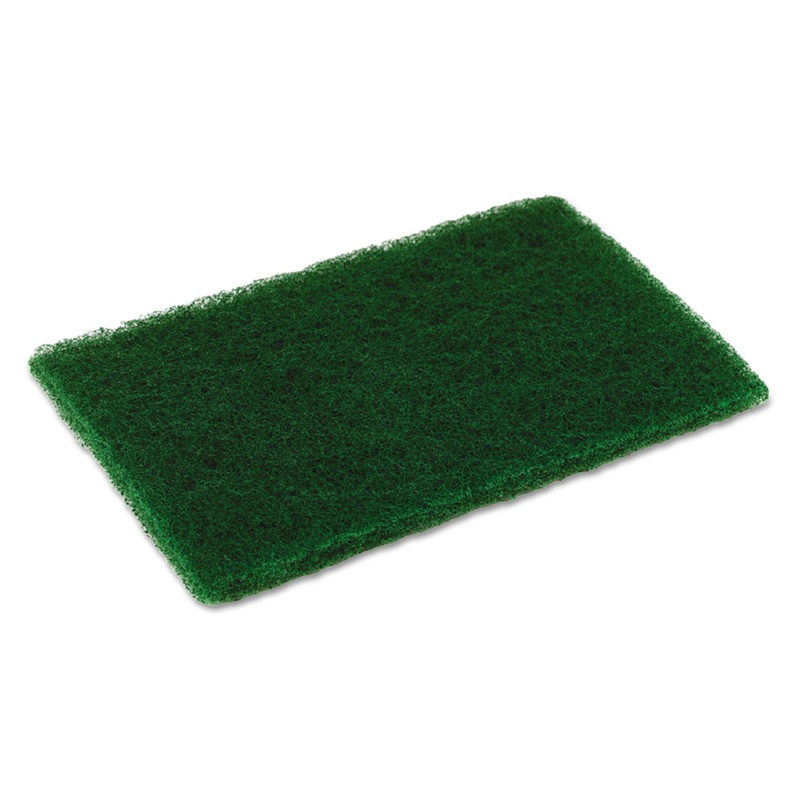 Medium Duty Scouring Pad, 6 X 9, Green, 10 Per Pack, 6 Packs/carton