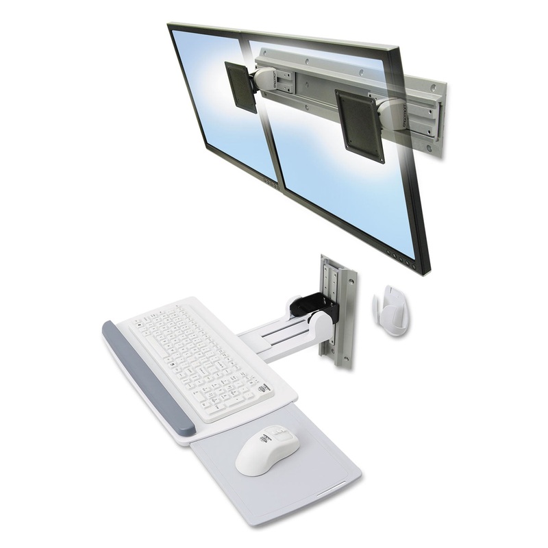 NEO-FLEX KEYBOARD WALL MOUNT, 17.5W X 5 TO 19.25D X 10H, WHITE
