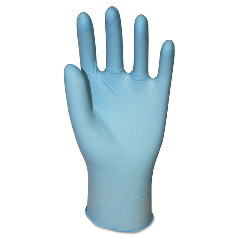 PRO-GUARD DISPOSABLE POWDER-FREE GENERAL-PURPOSE NITRILE GLOVES, BLUE, LARGE, 100/BOX, 10 BOXES/CARTON