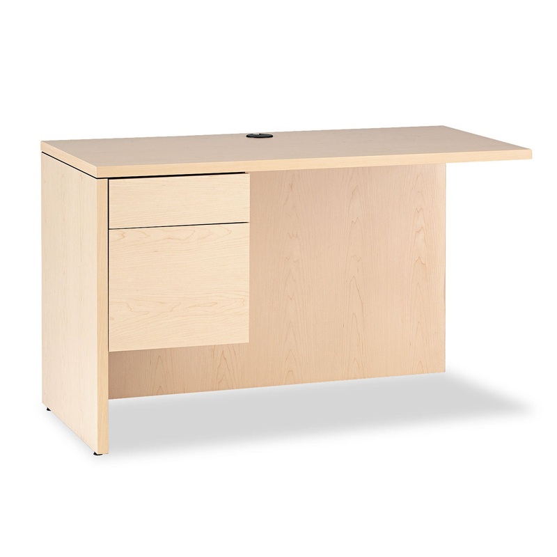 10500 Series L Workstation Return, 3/4 Height Left Ped, 48 X 24, Natural Maple