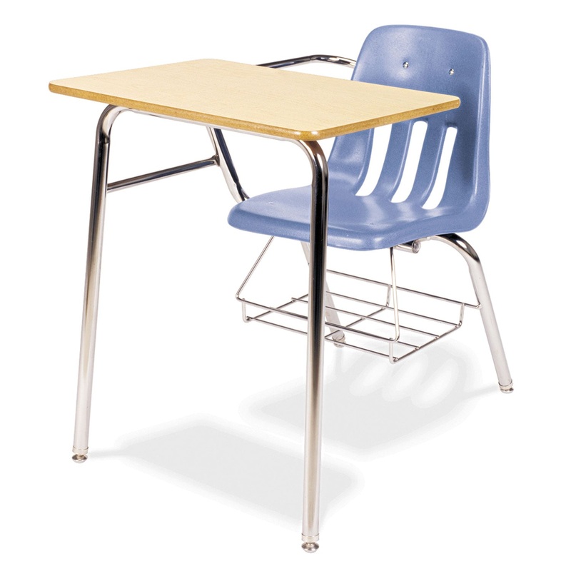 9400 SERIES CHAIR DESK, 21W X 33.5D X 30H, FUSION MAPLE/BLUEBERRY, 2/CARTON