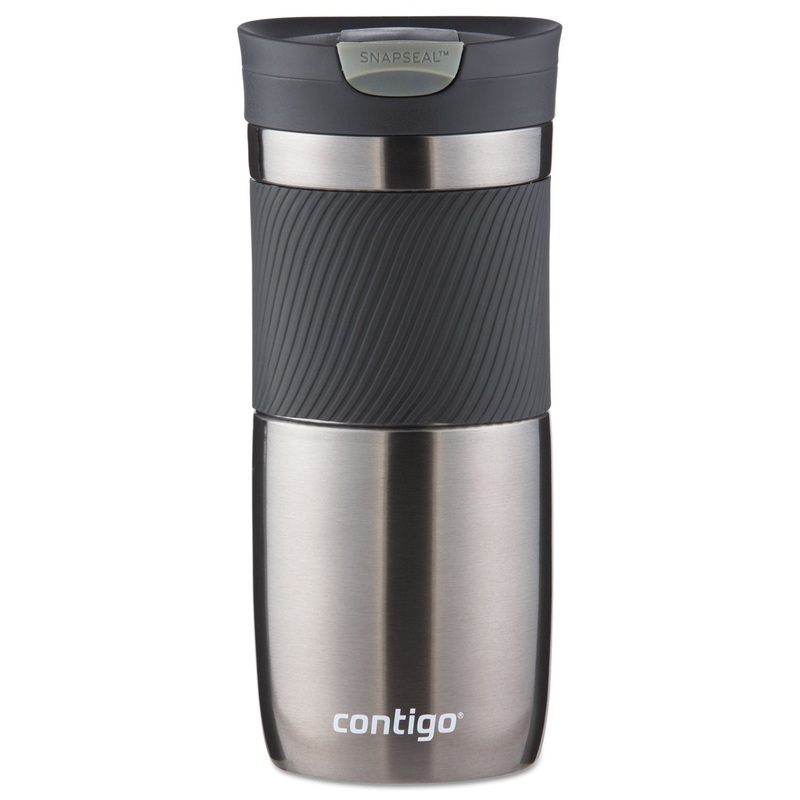 Byron Snapseal Stainless Steel Travel Mug, 16 Oz, Gunmetal