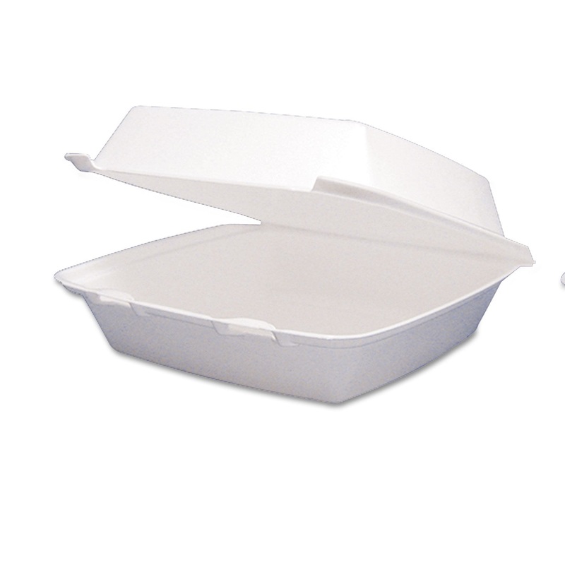 Carryout Food Container, Foam Hinged 1-Comp, 9 1/2 X 9 1/4 X 3, 200/carton