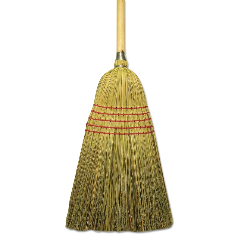 Corn/fiber Lobby Brooms, 53.5″, Natural, 6/carton