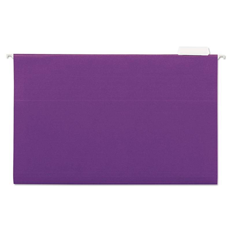 DELUXE BRIGHT COLOR HANGING FILE FOLDERS, LEGAL SIZE, 1/5-CUT TAB, VIOLET, 25/BOX