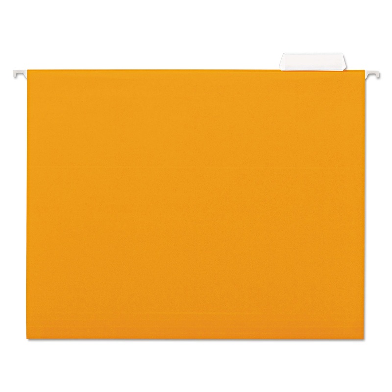 DELUXE BRIGHT COLOR HANGING FILE FOLDERS, LETTER SIZE, 1/5-CUT TAB, ORANGE, 25/BOX