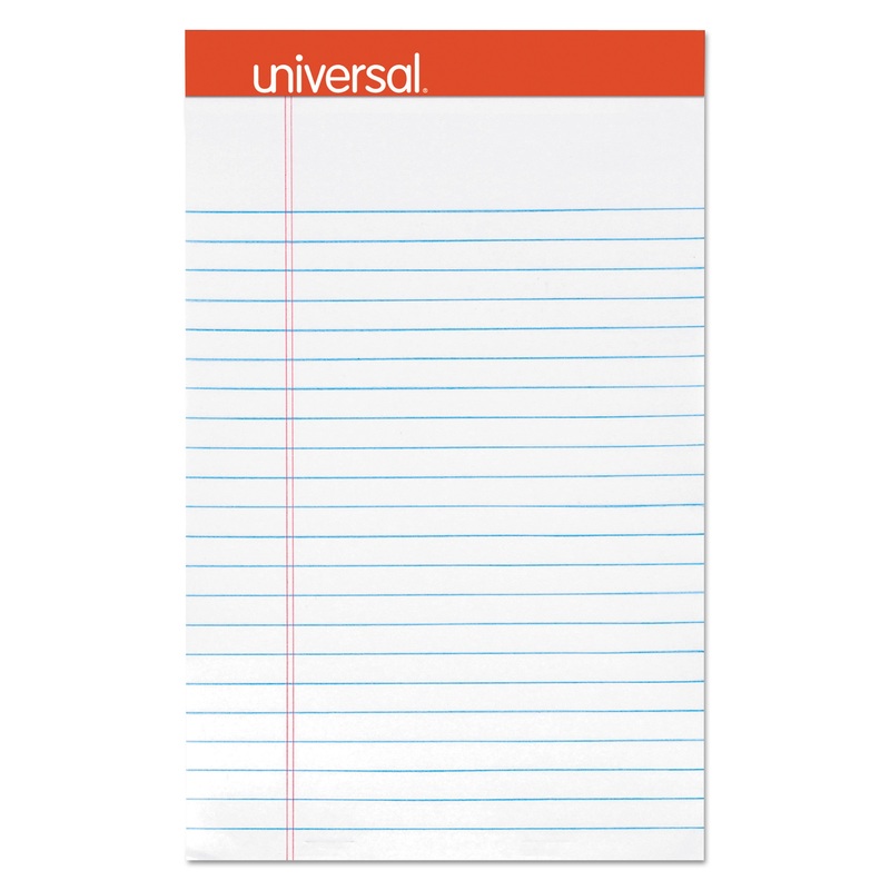 PERFORATED RULED WRITING PADS, NARROW RULE, 5 X 8, WHITE, 50 SHEETS, DOZEN