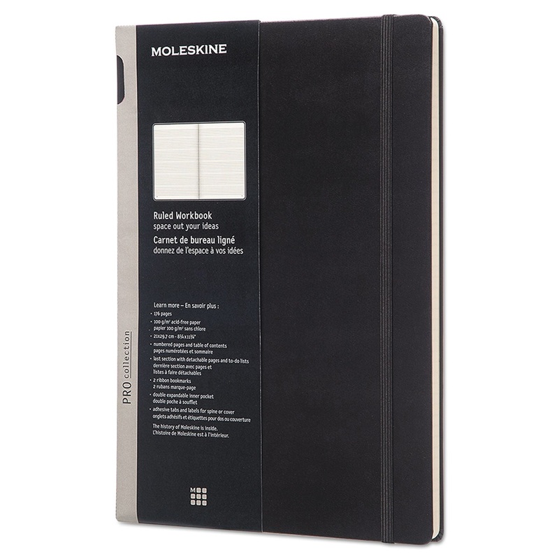PROFESSIONAL NOTEBOOK, MEDIUM/COLLEGE RULE, BLACK COVER, 8.5 X 11, 176 SHEETS