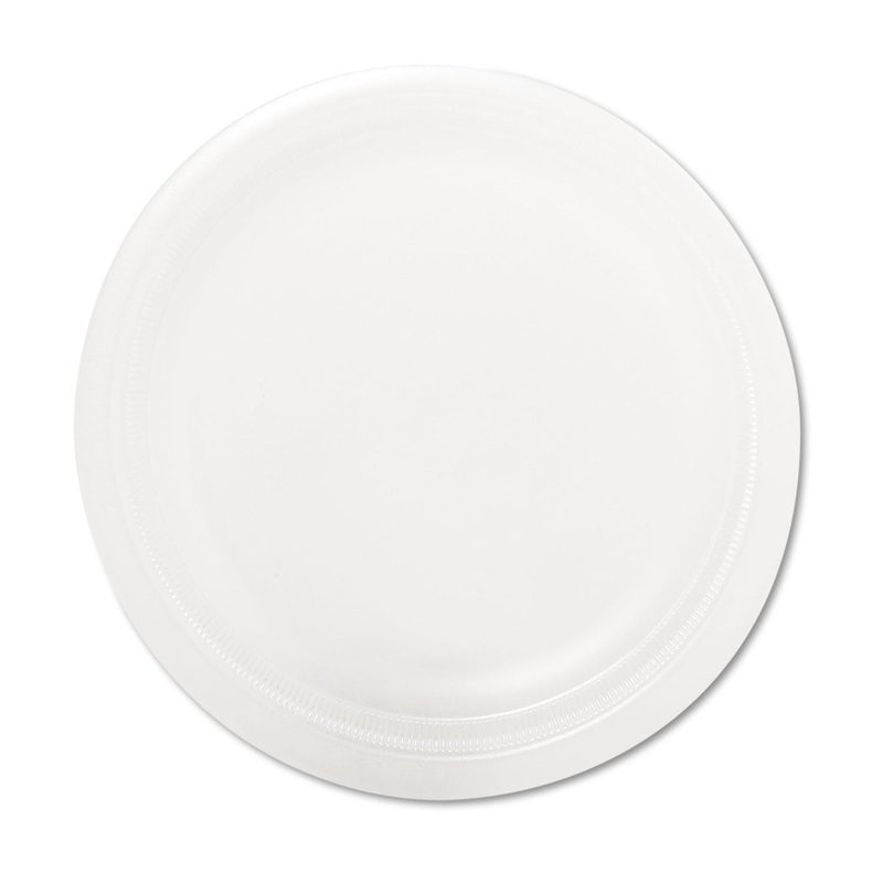 Quiet Classic Laminated Foam Dinnerware Plate, 9″ Dia, White, 125/pack