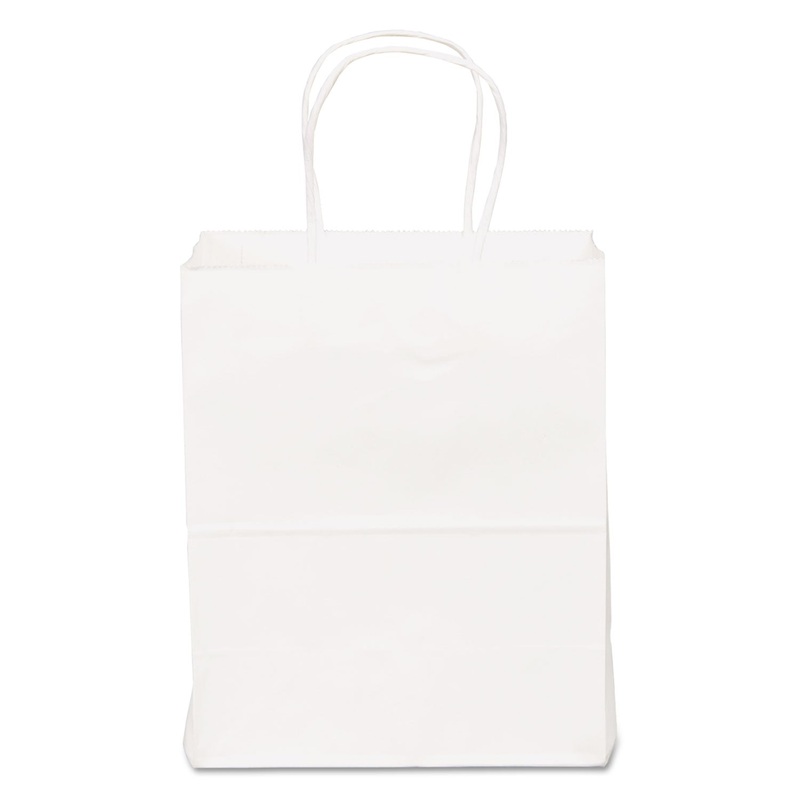 SHOPPING BAGS, 8″ X 10.25″, WHITE, 250/CARTON