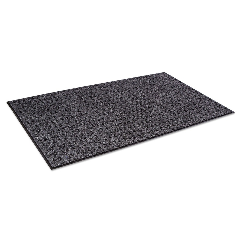 TIRE-TRACK SCRAPER MAT, NEEDLEPUNCH POLYPROPYLENE/VINYL, 48 X 72, CHARCOAL