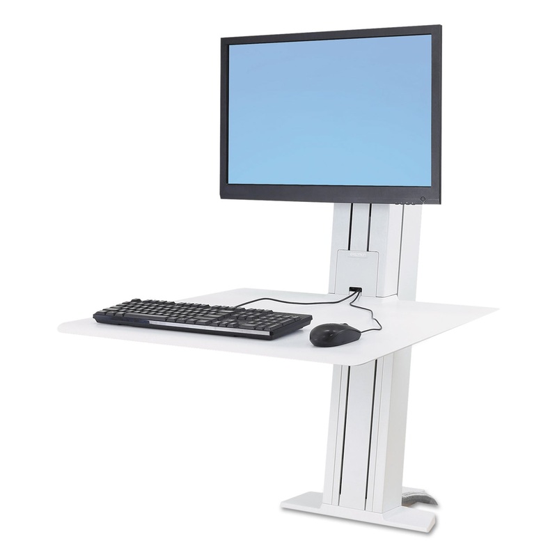 Workfit-S Sit-Stand Workstation, 24″ Screen Size, White