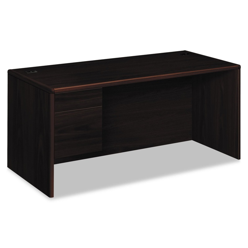 10700 SERIES “L” 3/4 LEFT PEDESTAL, 66W X 30D X 29.5H, MAHOGANY