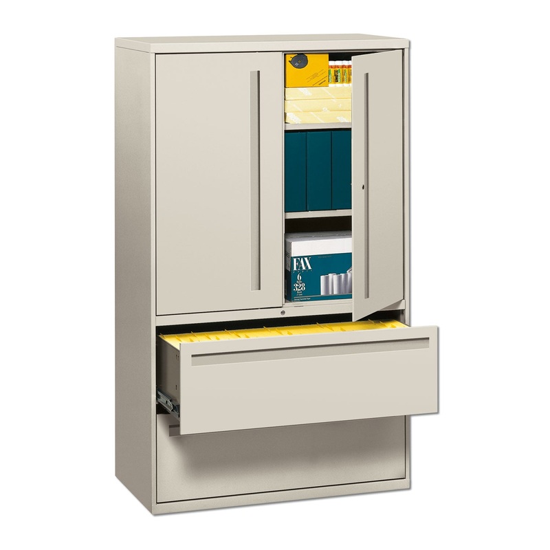 700 SERIES LATERAL FILE WITH STORAGE CABINET, 42W X 18D X 64.25H, LIGHT GRAY