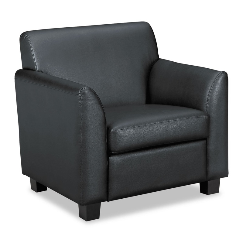 CIRCULATE RECEPTION SEATING CLUB CHAIR, 33″ X 28.75″ X 32″, BLACK SEAT/BLACK BACK, BLACK BASE