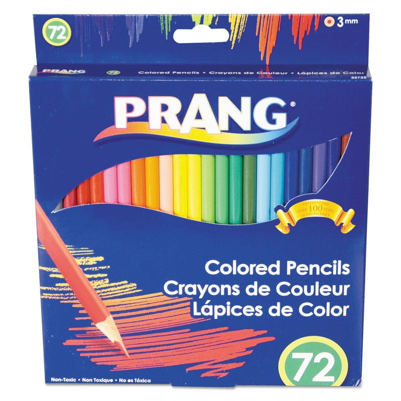 COLORED PENCIL SETS, 3 MM, 2B (#1), ASSORTED LEAD/BARREL COLORS, 72/PACK