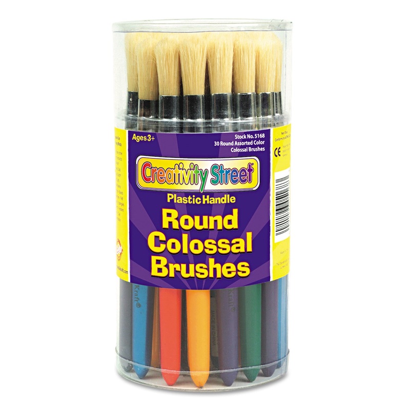 Colossal Brush, Natural Bristle, Round, 30/set
