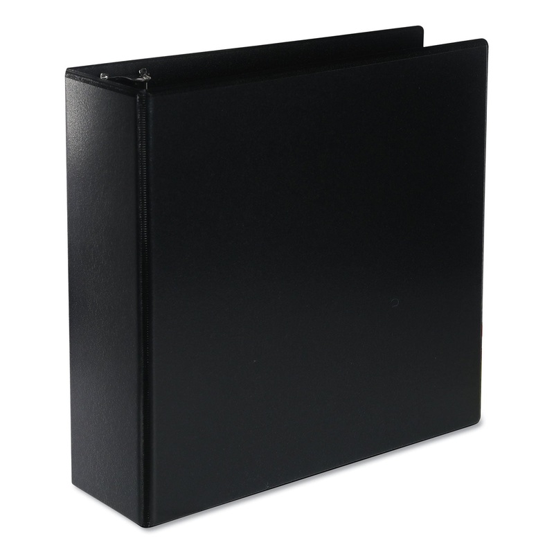 DELUXE ROUND RING VIEW BINDER, 3 RINGS, 3″ CAPACITY, 11 X 8.5, BLACK