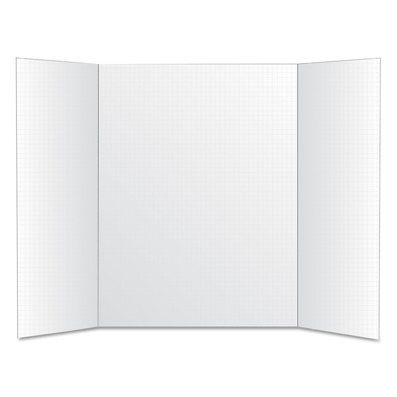 Foam Tri-Fold Grid Board, 22 X 28, White
