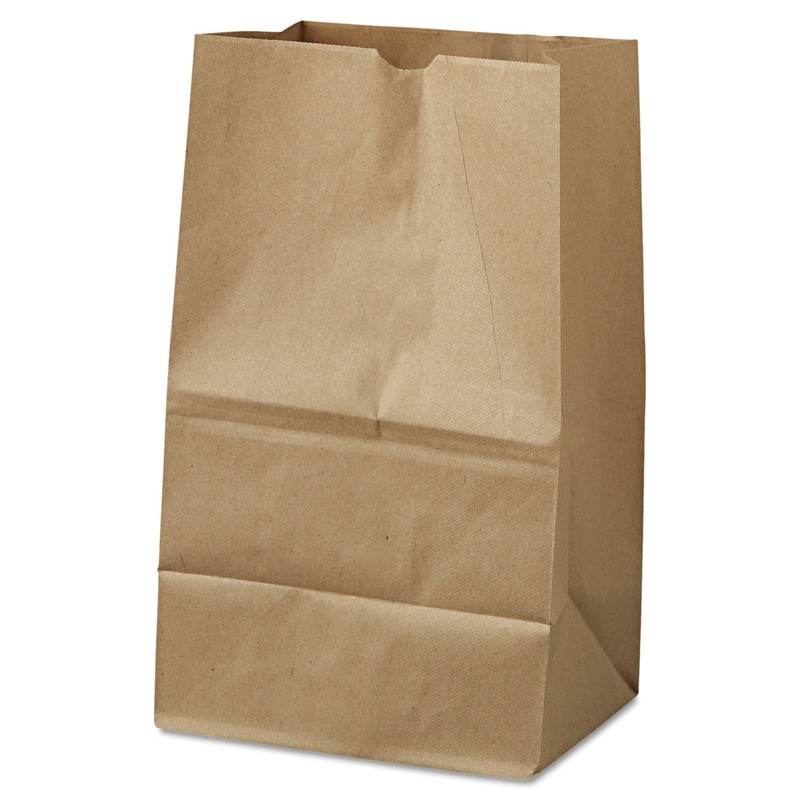 GROCERY PAPER BAGS, 40 LBS CAPACITY, #20 SQUAT, 8.25″W X 5.94″D X 13.38″H, KRAFT, 500 BAGS