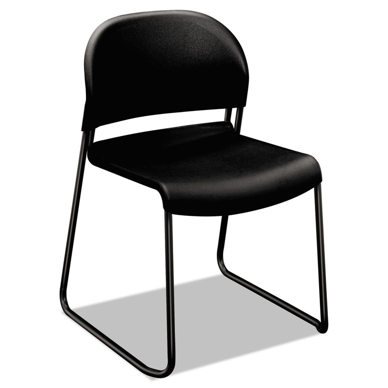 GUESTSTACKER HIGH DENSITY CHAIRS, ONYX SEAT/ONYX BACK, BLACK BASE, 4/CARTON