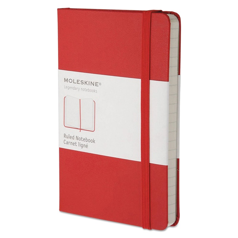 HARD COVER NOTEBOOK, NARROW RULE, RED COVER, 5.5 X 3.5, 192 SHEETS