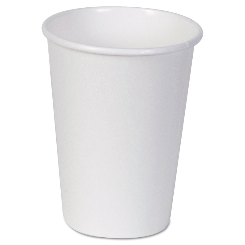 Paper Cups, Hot, 12 Oz., White, 50/bag