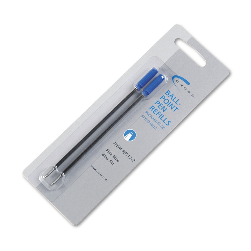 REFILL FOR CROSS BALLPOINT PENS, FINE POINT, BLUE INK, 2/PACK